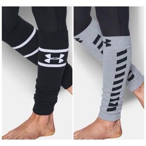Under Armour Women’s 2 Pair Black And Gray Sport Leg Warmers New